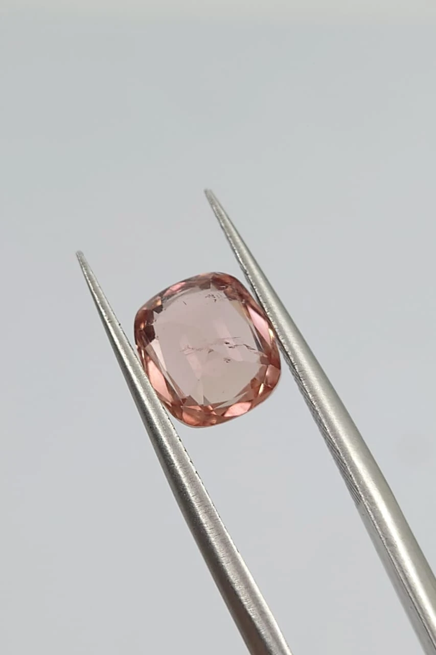1.95ct Natural Peach Tourmaline Cushion cut Loose Gemstone From Afghanistan — view 5